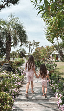 Girl | Top and Biker Shorts Set | Pink