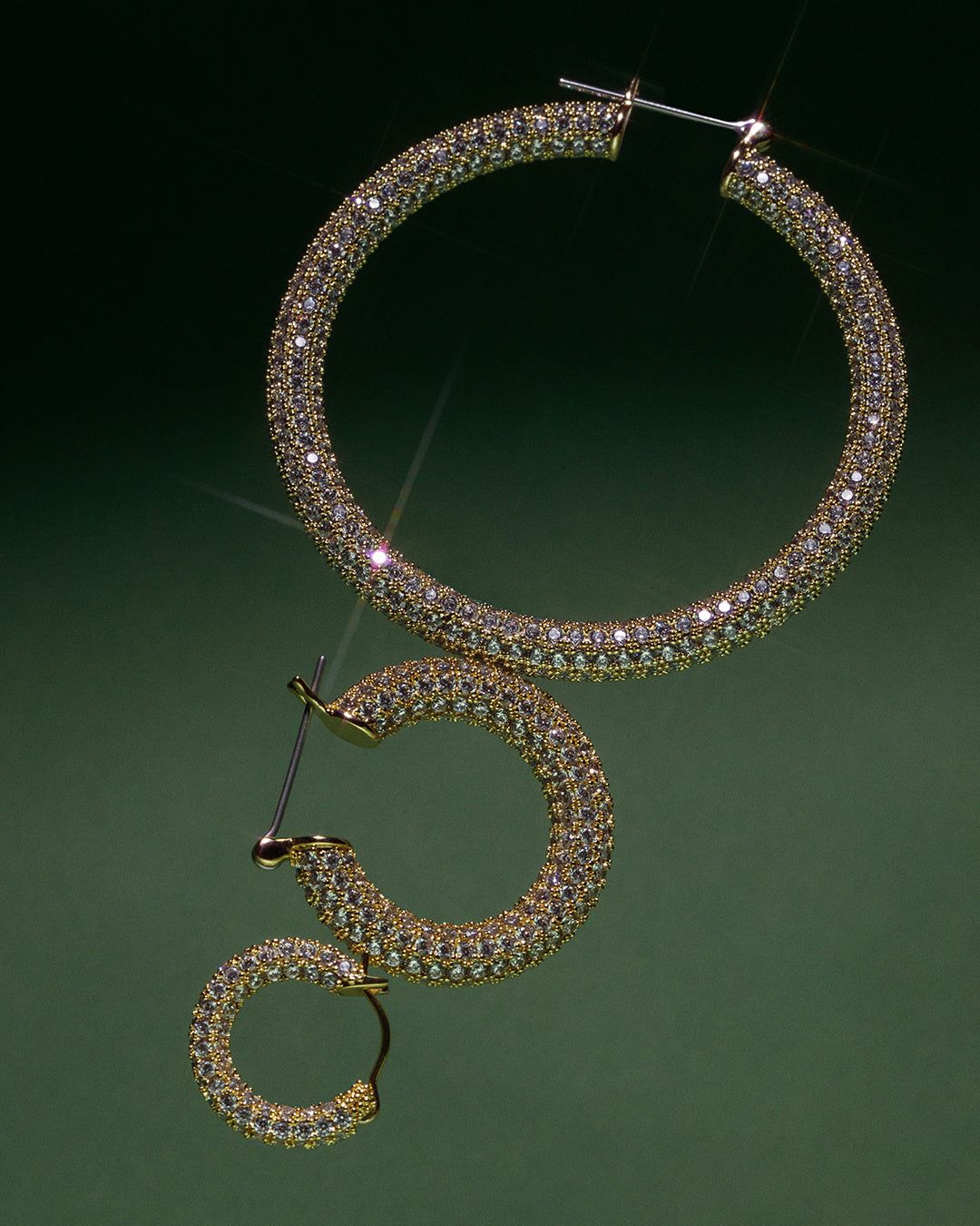 Pave Amalfi Hoops | Gold