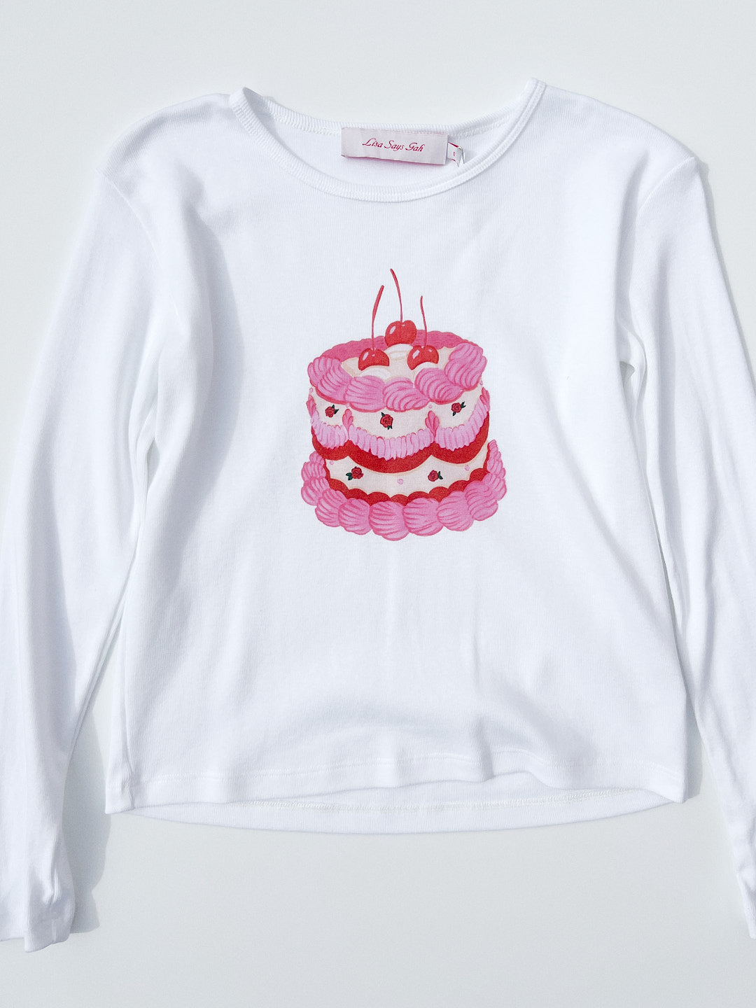 Dana Long Sleeve Tee | White/Cake