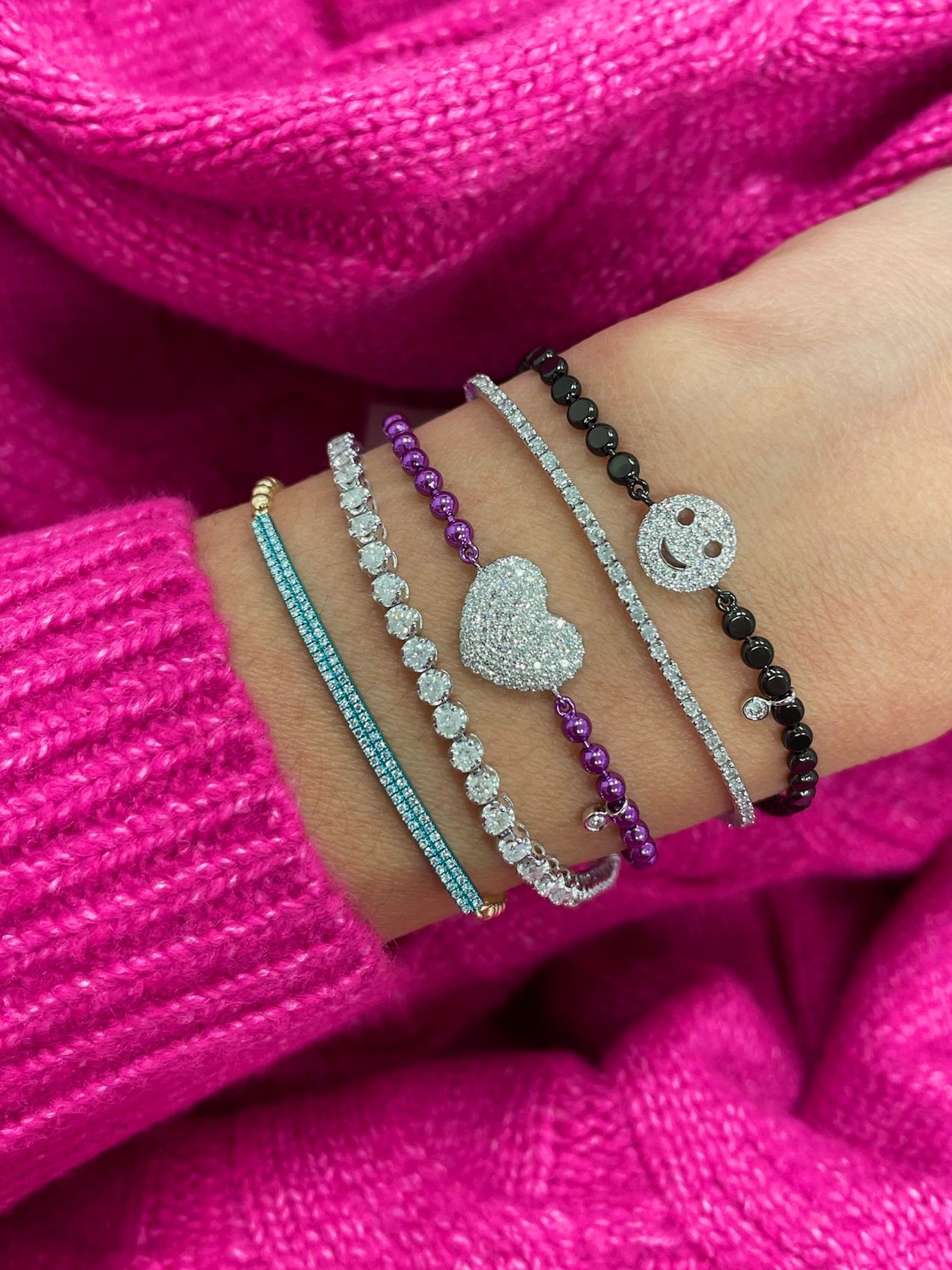 Groovy Purple Diamond Heart Silver And Gold | Silver