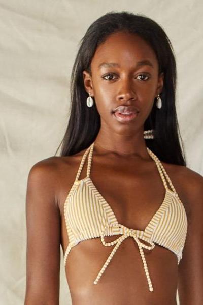 Euro Bows Bikini Top_Canary | Canary Stripe