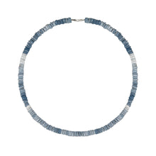 Blue Opal Washer Bead Statement Necklace | Yellow Gold