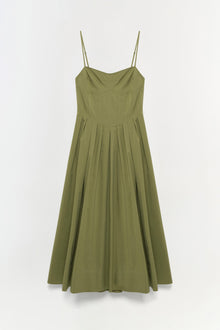 Womens | Kittiya Cotton Midi Dress | Olive
