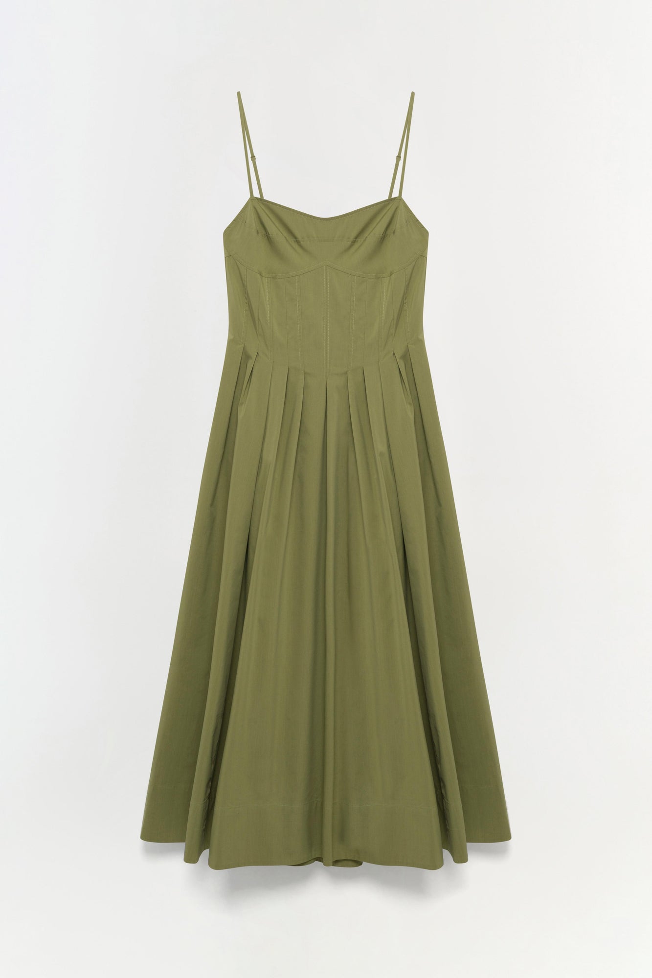 Womens | Kittiya Cotton Midi Dress | Olive