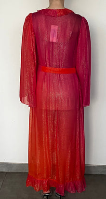 Cape With Tie Up Belt | Orange/Pink