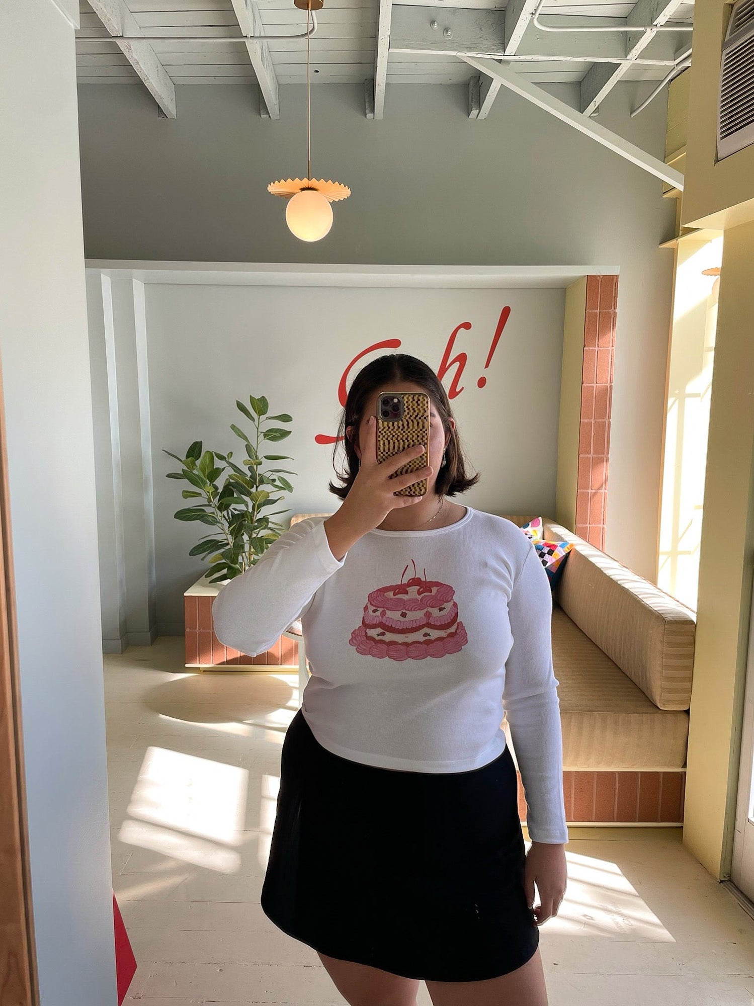 Dana Long Sleeve Tee | White/Cake