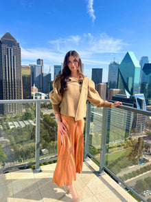 Earth Midi Skirt with High Slit | Earth
