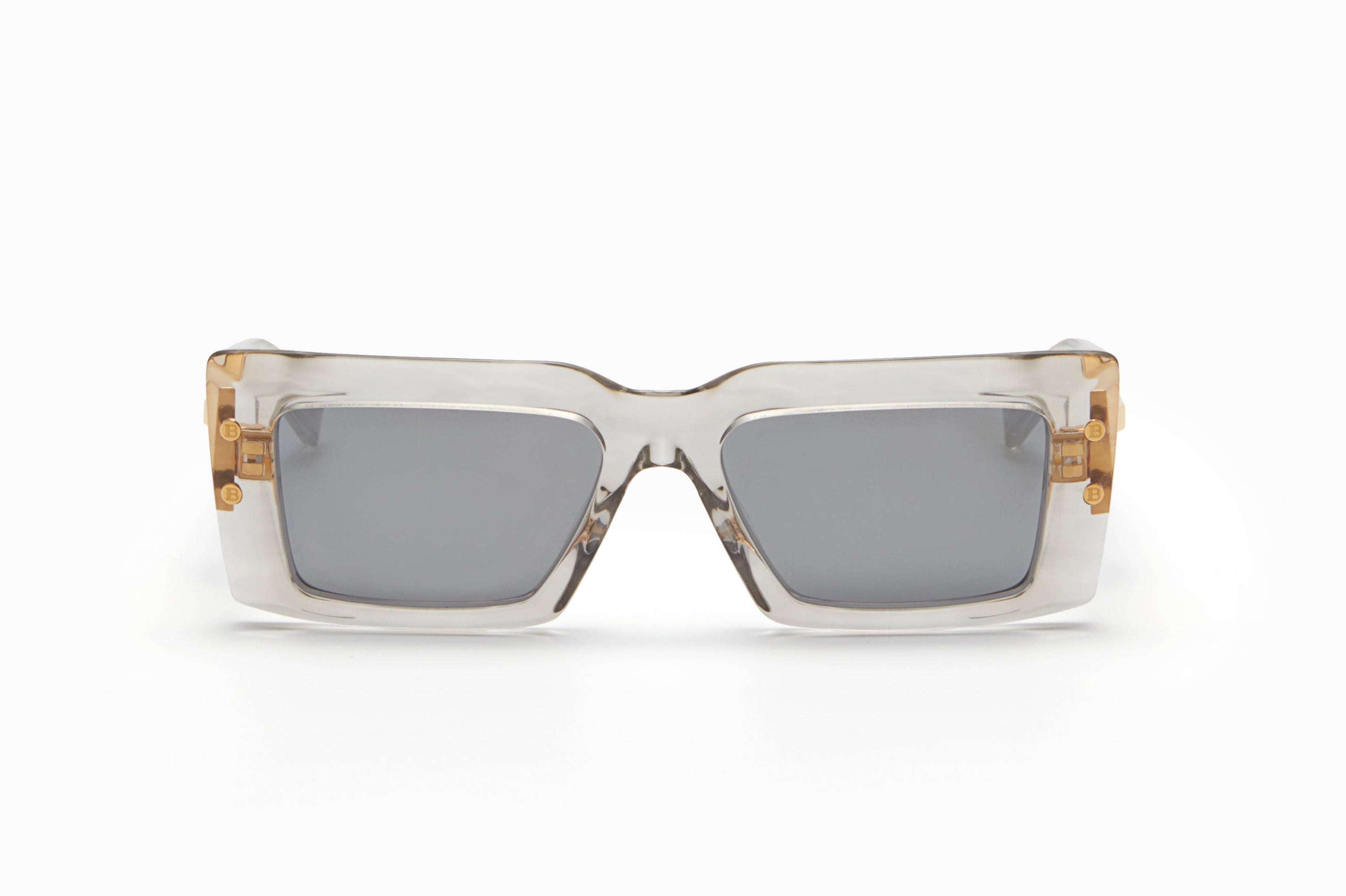 Womens | Imperial Sunglass | Grey Crystal with Gold Flakes - Gold | Dark Grey w/ White Gold Mirror