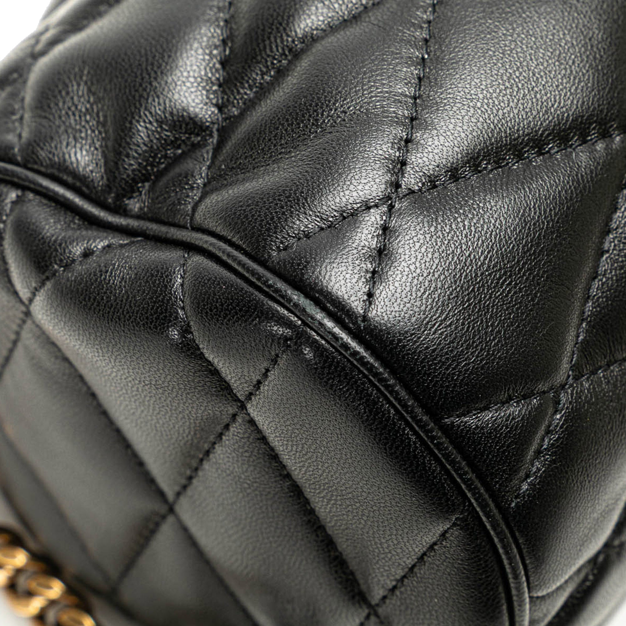 Saint Laurent | Pre-Owned Small Quilted Lambskin Sade Tube Bag | Black