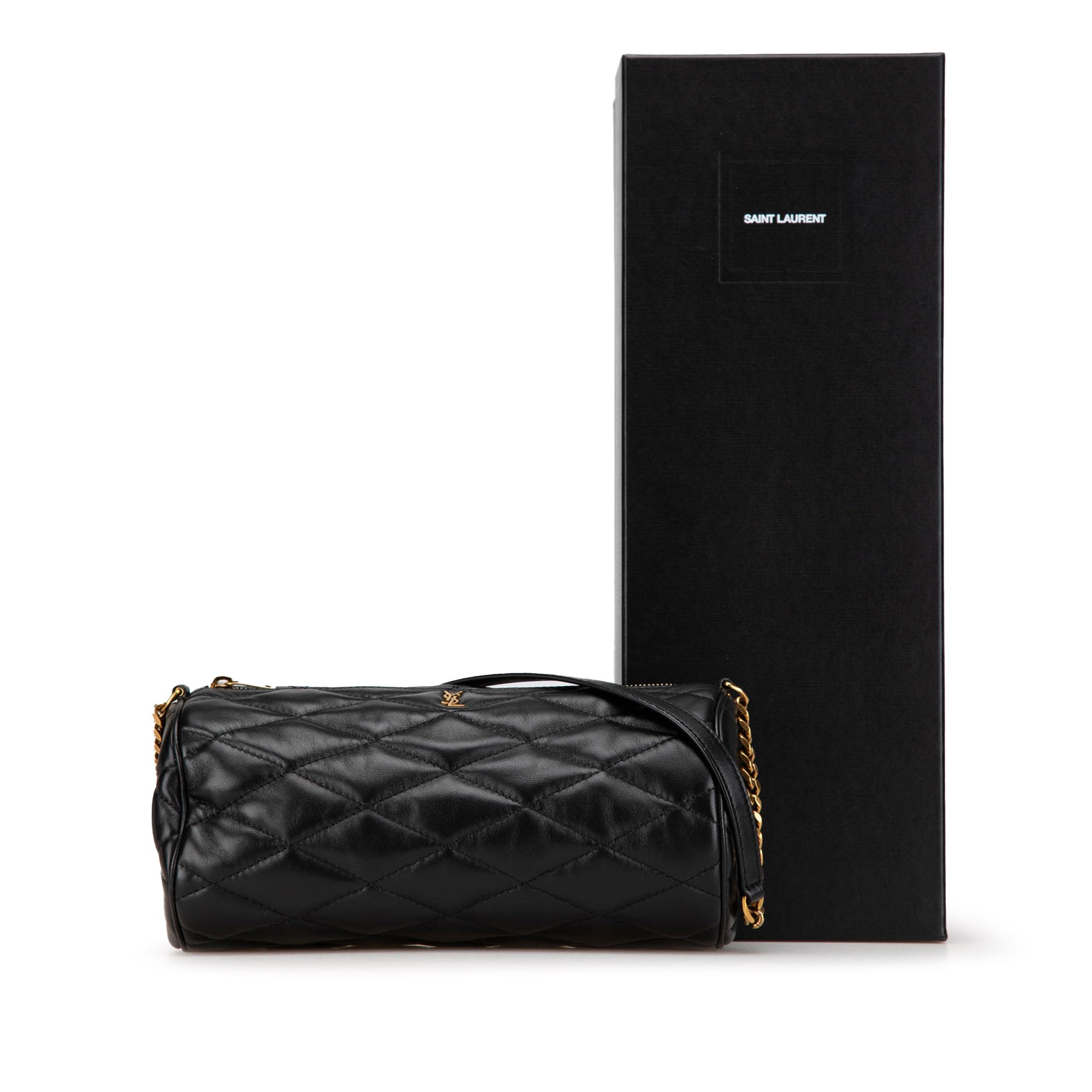 Saint Laurent | Pre-Owned Small Quilted Lambskin Sade Tube Bag | Black