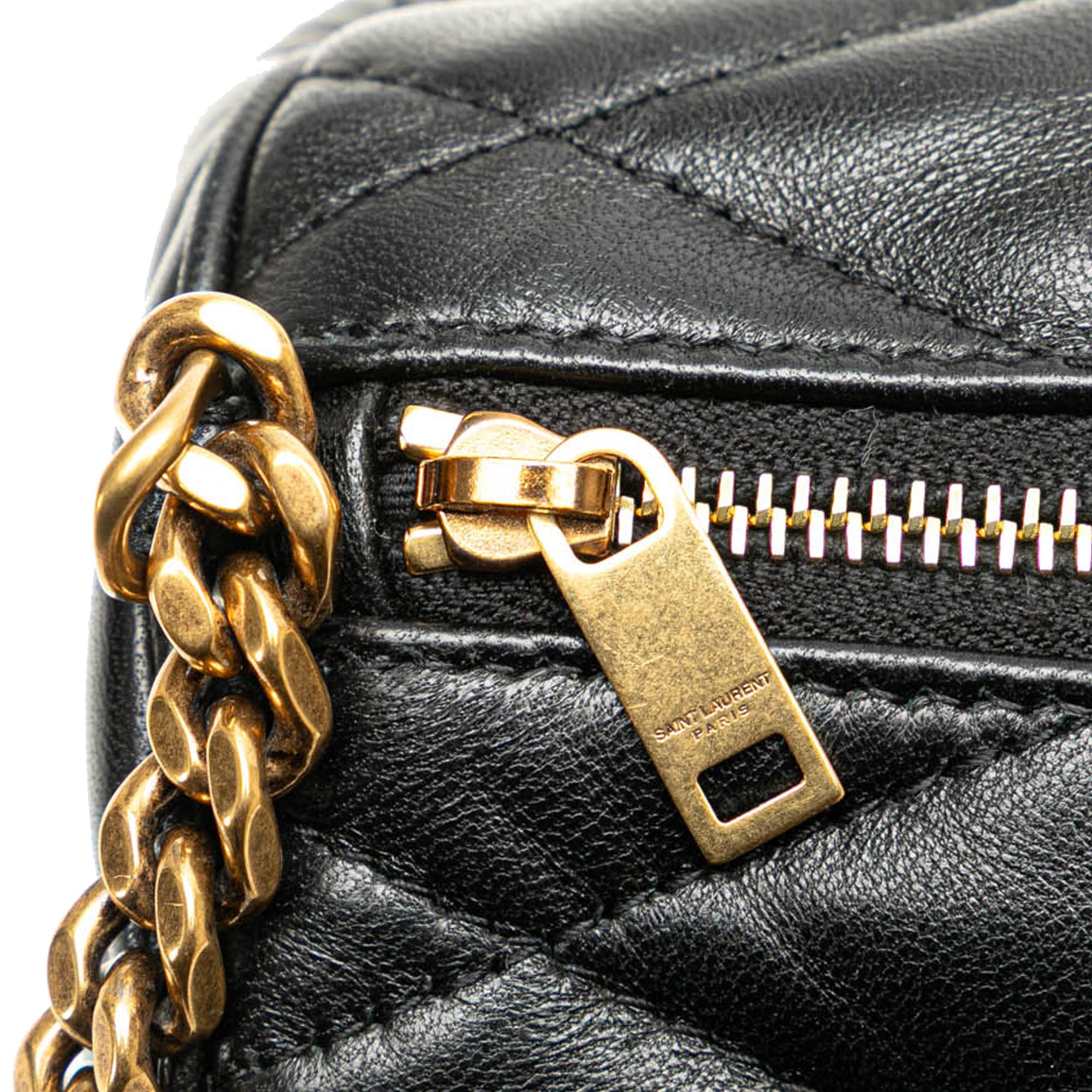 Saint Laurent | Pre-Owned Small Quilted Lambskin Sade Tube Bag | Black