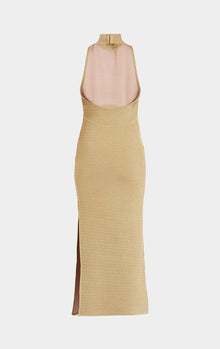 Metallic Draped Gown | Gold