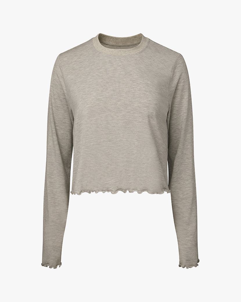 Boxy Crewneck Top | Heather Grey