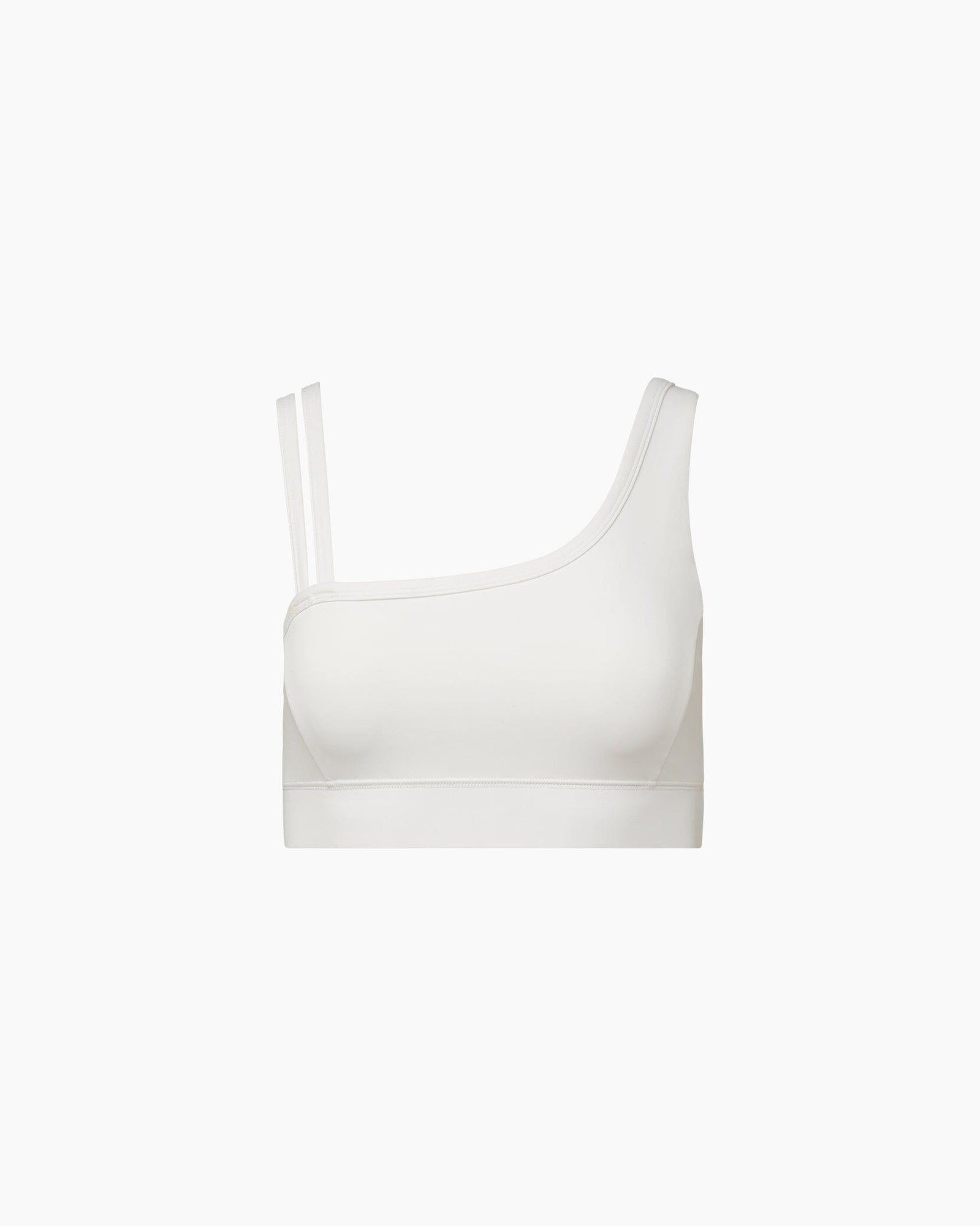 Curved One Shoulder Bra | Brilliant White