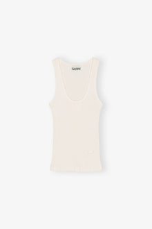 Ivory Ribbed Tank Top | Egret
