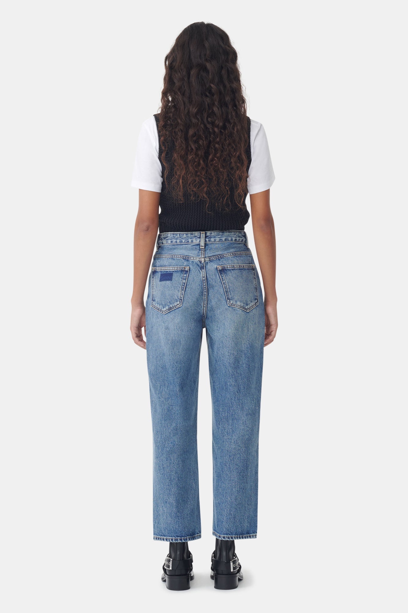 Rigid Denim Misy Cropped | Mid Blue Vintage