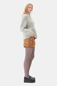 Foil Overdyed Denim Hotpants | Cognac