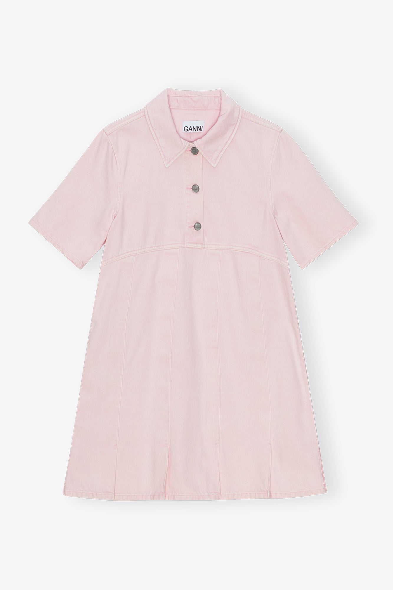 Overdyed Denim Mini Dress | Chalk Pink