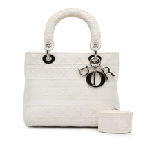 Dior | Pre-Owned Medium Canvas Cannage Lady D Lite - I | White