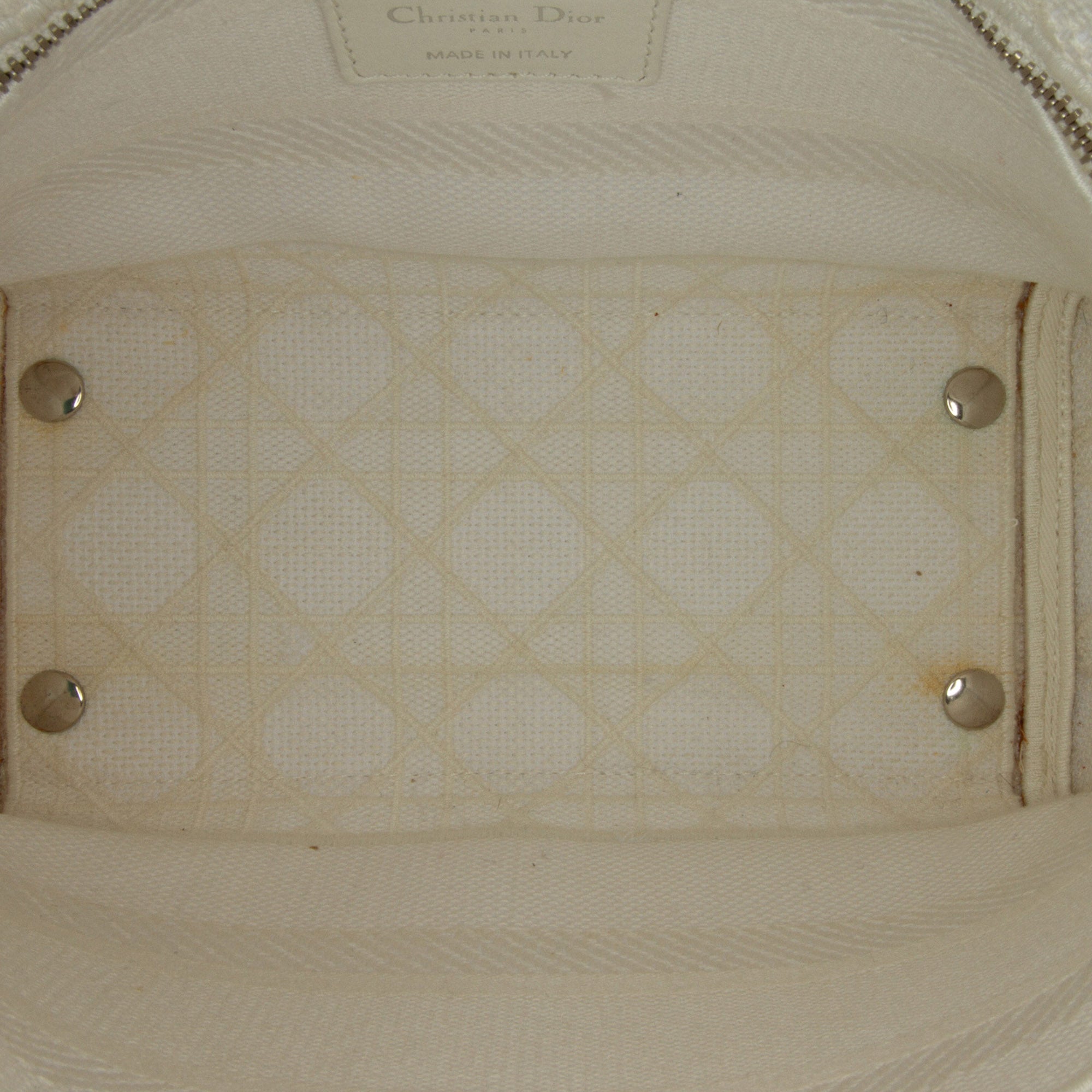 Dior | Pre-Owned Medium Canvas Cannage Lady D Lite - I | White
