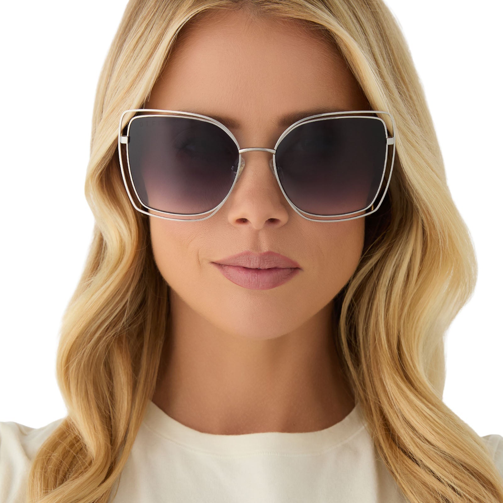 Womens | Jacqueline Sunglasses | Silver | Grey Gradient Lenses