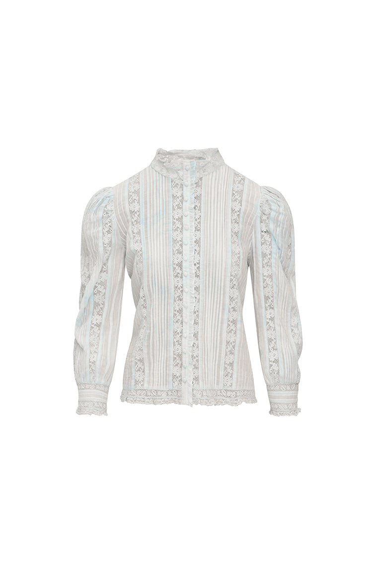 Womens | Jacque Cotton Blouse Top | Moonstone