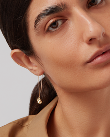Freshwater Pearls | Lucille Threader Earrings | 14K Gold Dipped Brass