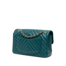 Chanel | Pre-Owned Small Classic Chevron Caviar Double Flap | Blue/Turquoise