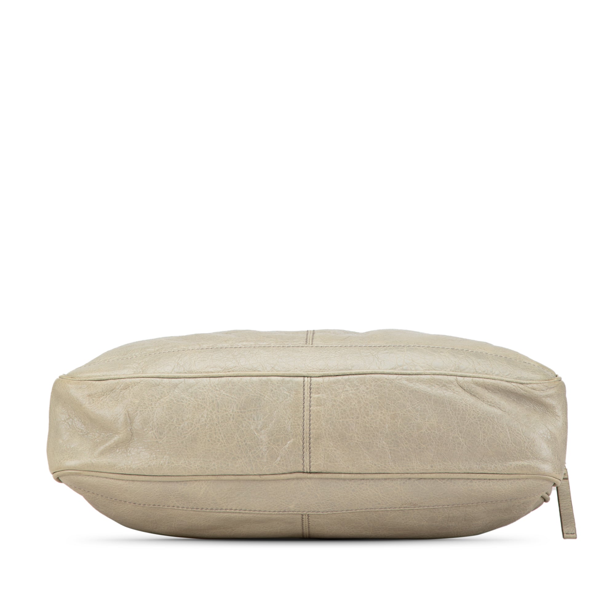 Balenciaga | Pre-Owned Lambskin Motocross Classic Bridge Satchel | Gray/Light Gray