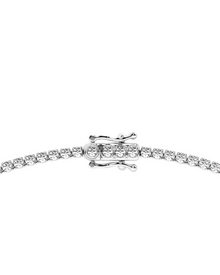 Womens | Tennis Necklace | 14K White Gold | 5.75 CTW Round Cut Natural Diamond | H-I-I2-I3