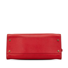 Saint Laurent | Pre-Owned Medium Leather Monogram Cabas Satchel | Red