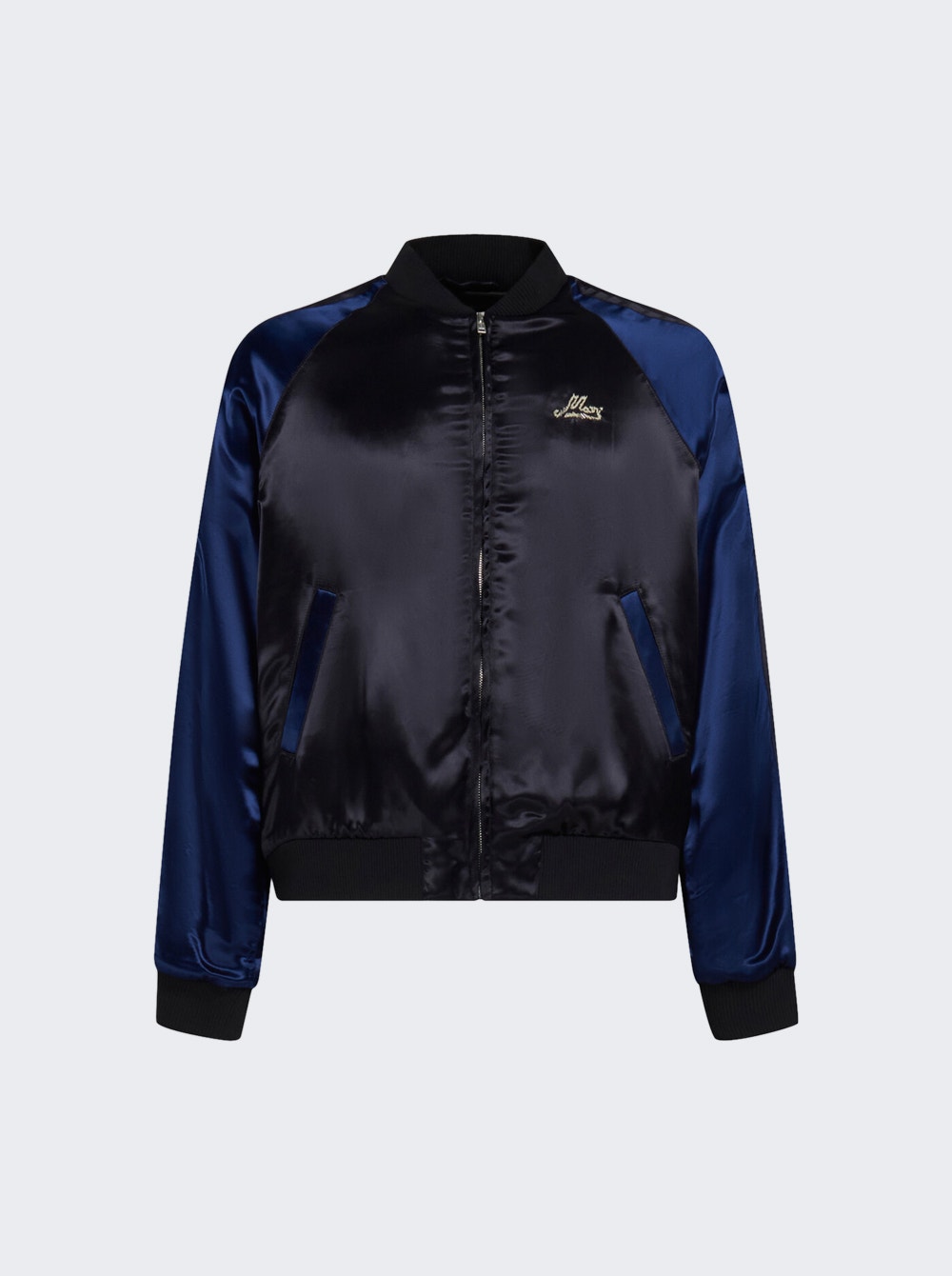 Men | Marni | Satin Bomber Jacket | Black & Orion Blue