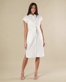 Tie Front Midi Dress | White