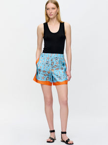 Juvia Print Shorts | Orange/Blue