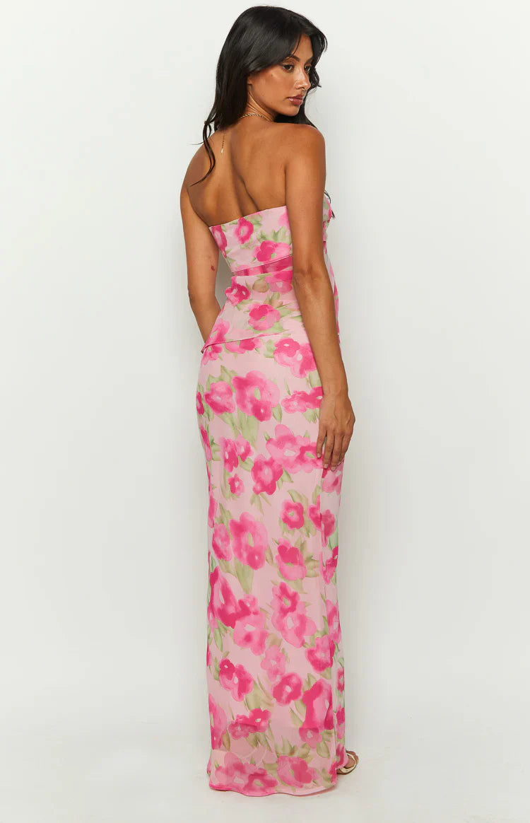 Jacqulin Floral Print Maxi Skirt | Pink