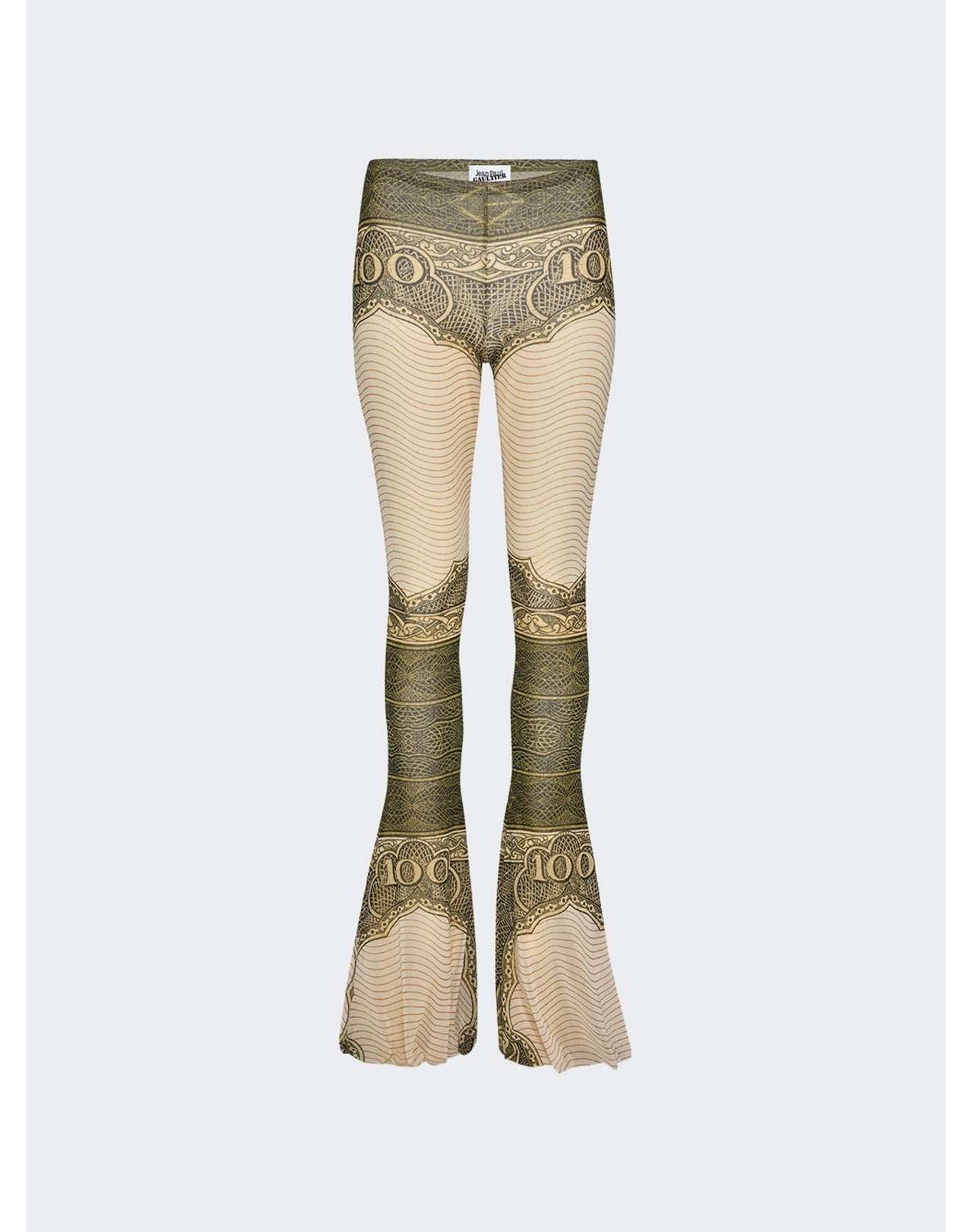 Jean Paul Gaultier | Women | Cartouche Printed Mesh Flare Pant | Green