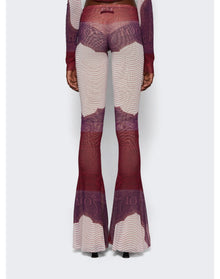 Jean Paul Gaultier | Women | Cartouche Printed Mesh Flare Pant | Purple