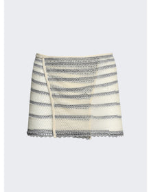 Jean Paul Gaultier | Women | Knwls Mariniere Pointelle Mini Skirt | Ecru x Navy