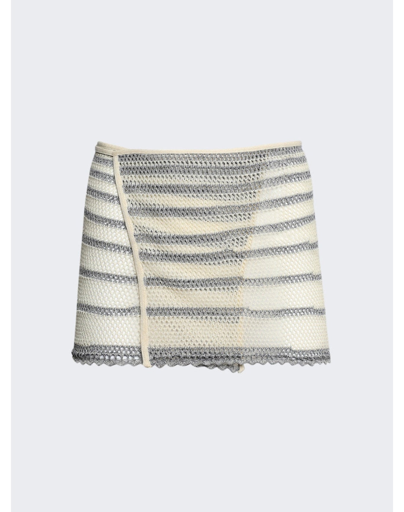 Jean Paul Gaultier | Women | Knwls Mariniere Pointelle Mini Skirt | Ecru x Navy