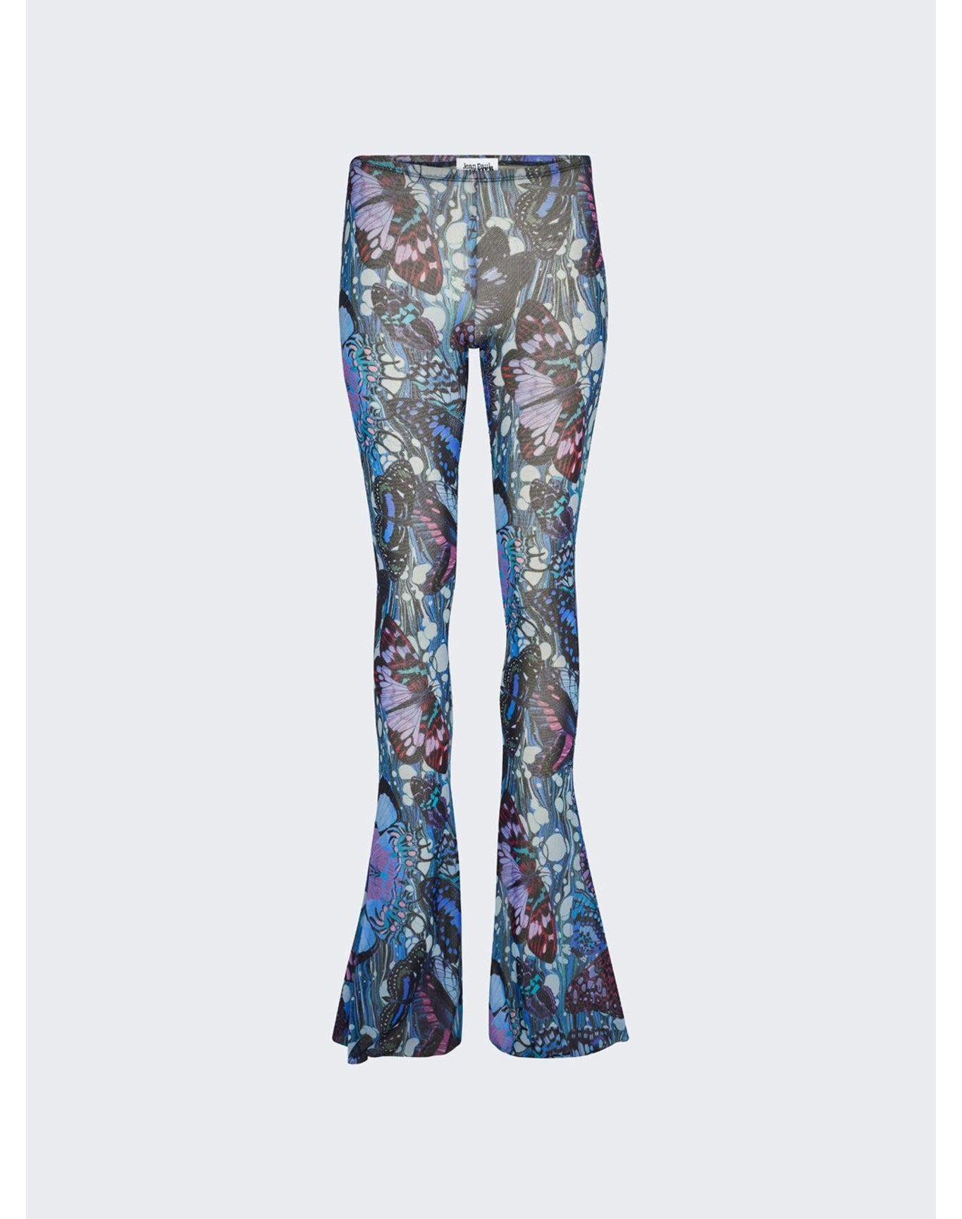 Jean Paul Gaultier | Women | Papillon Printed Mesh Flare Pant | Blue