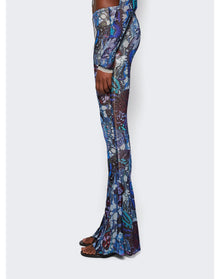 Jean Paul Gaultier | Women | Papillon Printed Mesh Flare Pant | Blue
