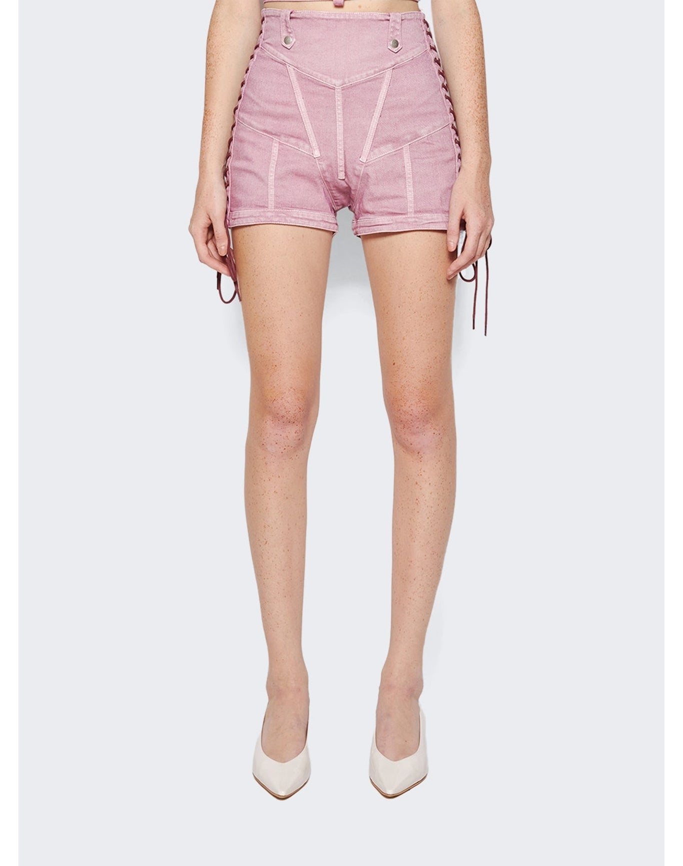 Jean Paul Gaultier x Knwls | Women | Washed Laced Crop Top | Lilac