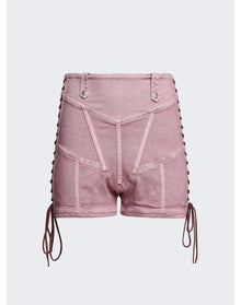 Jean Paul Gaultier x Knwls | Women | Washed Laced Mini Shorts | Lilac