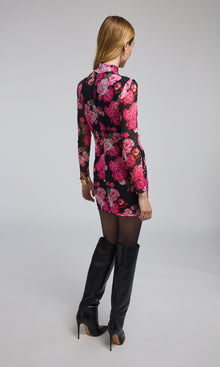 Talulla Floral Mesh Mini Dress | Black Floral Fantasy