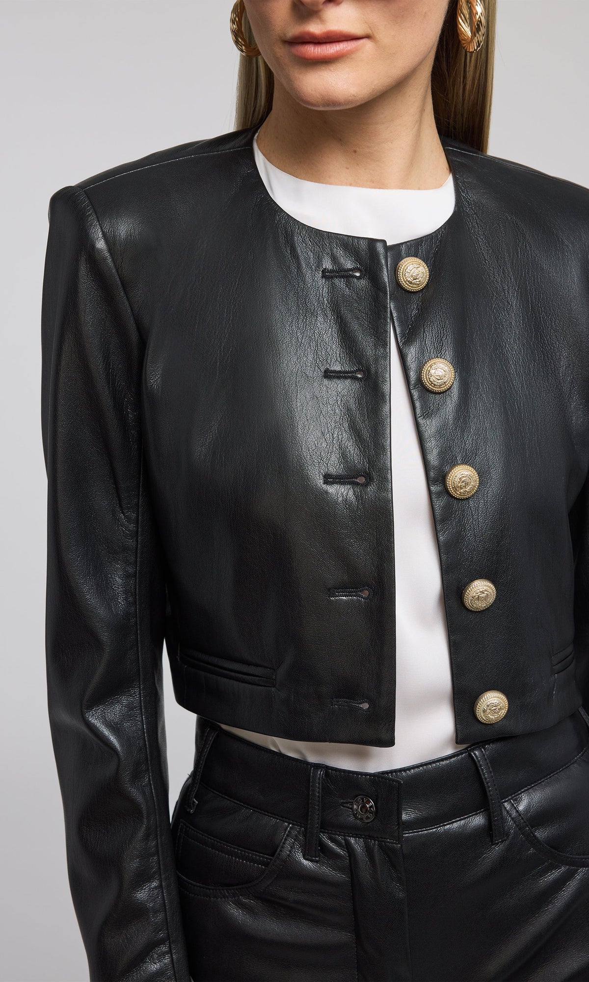 Marko Vegan Leather Blazer | Black