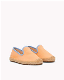 The Smoking Slipper - Contrast Piping - Peach / Blue - Kids' - Kids' Espadrilles - Peach / Blue - Soludos - 