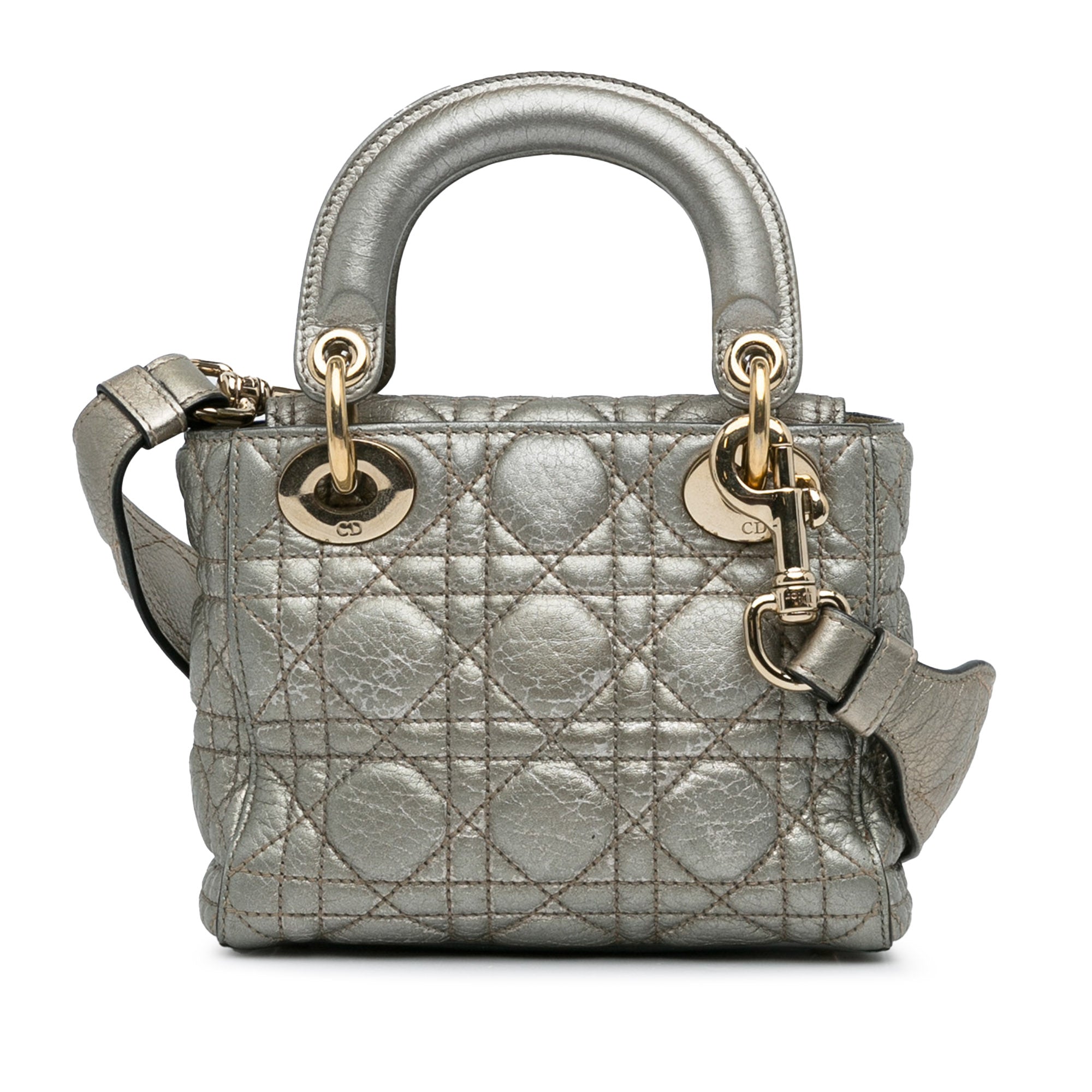Dior | Pre-Owned Mini Lambskin Cannage Supple Lady | Gray