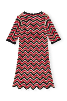 Cotton Crochet Mini Dress | Racing Red