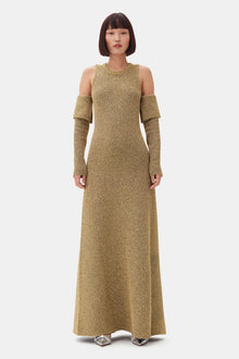 Sparkle Doubleface Maxi Dress | Gold