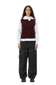 Wool Cashmere Cable Vest | Port Royale